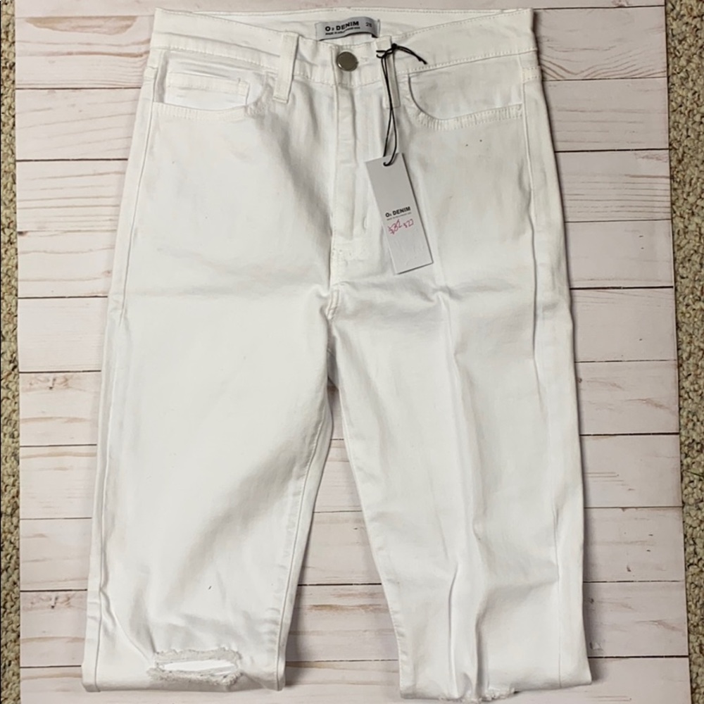 O2 5 Pocket Jean Distressed White Size 26 - Picture 3 of 6